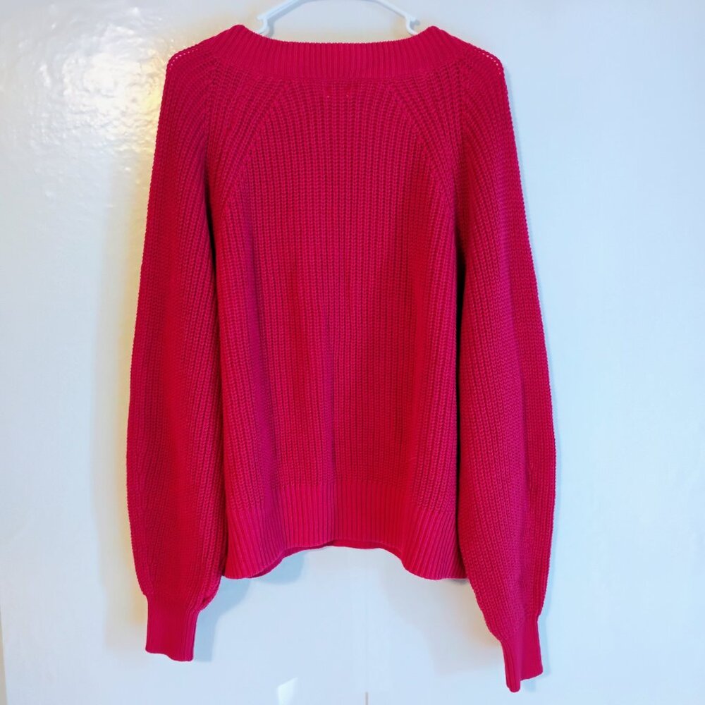 A New Day XXL Pink Chenille V Neck Sweater Cozy Knit Pullover - Picture 4 of 4